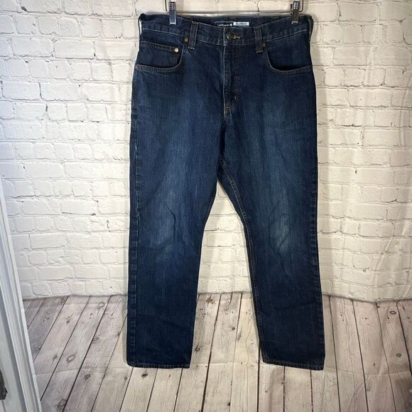 Carhartt Jeans Mens 34 Blue Relaxed Fit Workwear Pants BD5119-M - Picture 1 of 12
